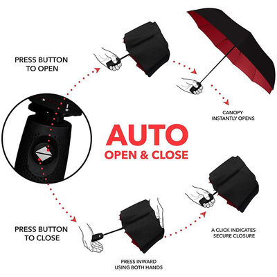 금으로 코팅 된 합금 셰프트 등급 자동 광고 선물 3 개의 접는 우산