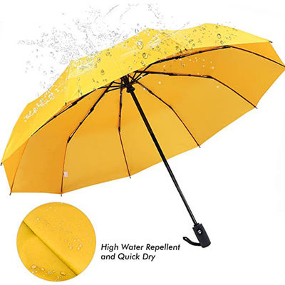 맞춤형 로고 세 섹션 접는 우산 비와 태양 듀얼 스틸 샤프트 디자인