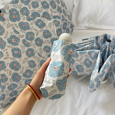 맞춤형 외관 레벨 블루 꽃 자외선 차단 자외선 우산 금속 프레임