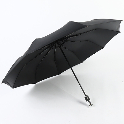 특수 손잡이 3 접는 직선 인쇄 우산 태양 및 비 120cm 오픈 지름