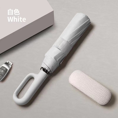 사용자 지정 로고 자동 개방 및 항 자외선 보호가 있는 삼중 접기 우산