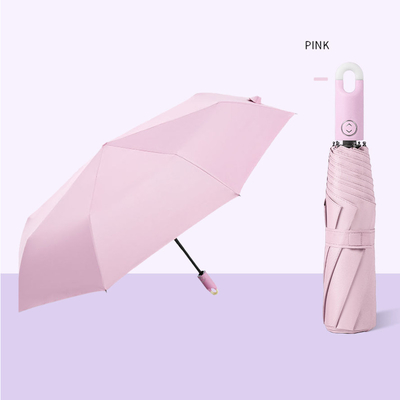 도매 완전 자동 잠금 손잡이 삼중 접기 다채로운 우산